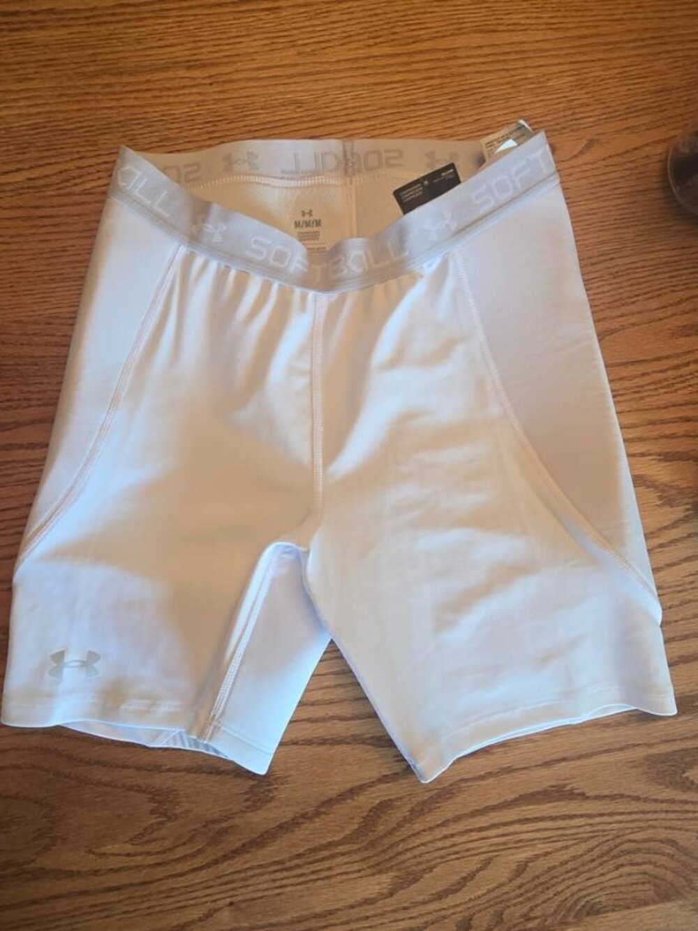 New Under Armour women's softball sliding shorts slider white